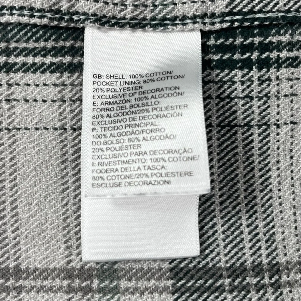 The North‎ Face Men’s XXL Gray & Green Flannel Long Sleeve Button Up Shirt